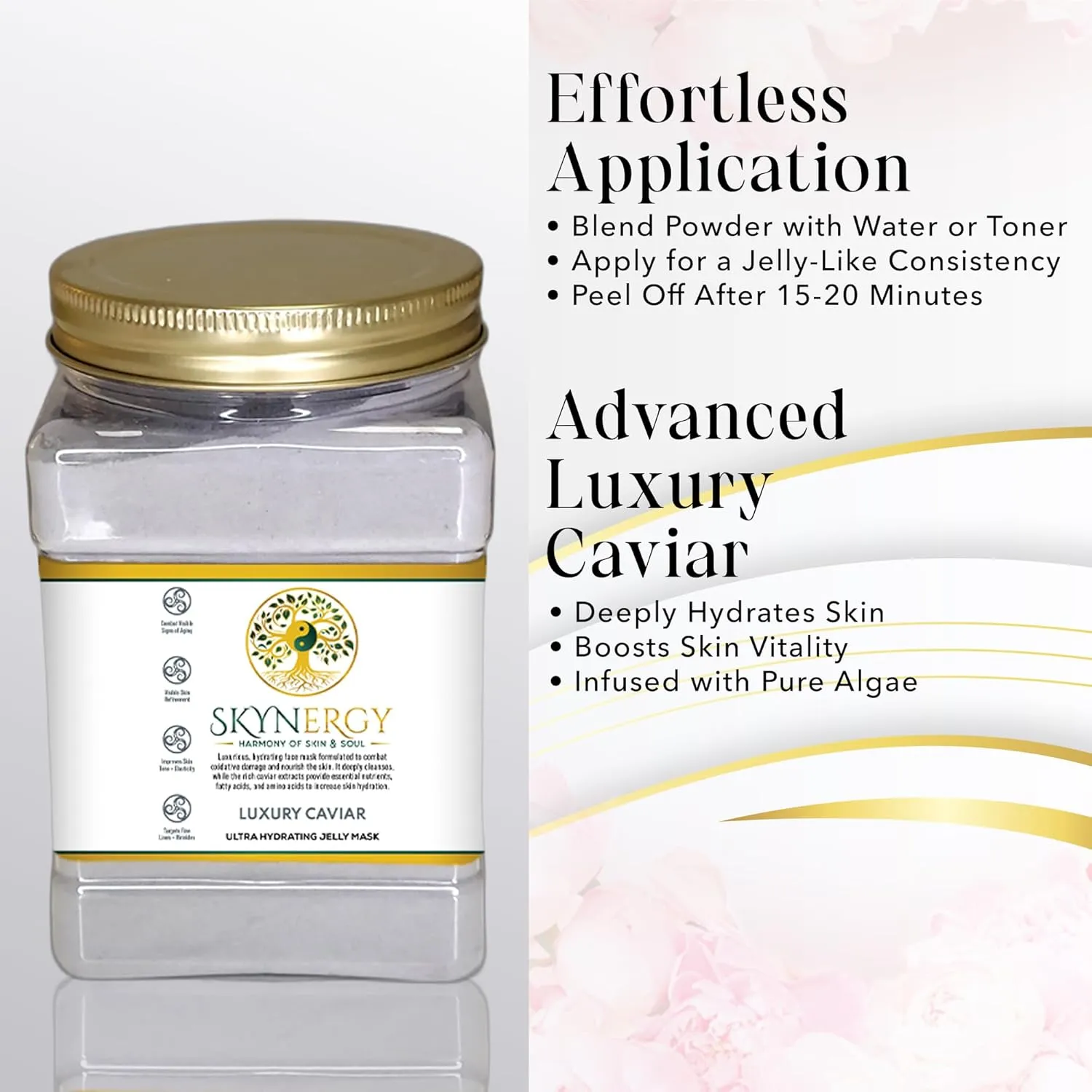 Luxury Caviar Jelly Face Mask | HydroGlo Jelly Mask for Skin Hydration | Radiance and Reduced Pigmentation | Vajafacial Jelly Mask | 12 Applications (30 Fl Oz)