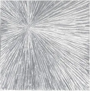 MADISON PARK SIGNATURE Sunburst Wall Art - Modern Resin Dimensional Radiant Color Hand Painted Home Décor Abstract Textured Silver 30" W x 30" H x 1.25" D