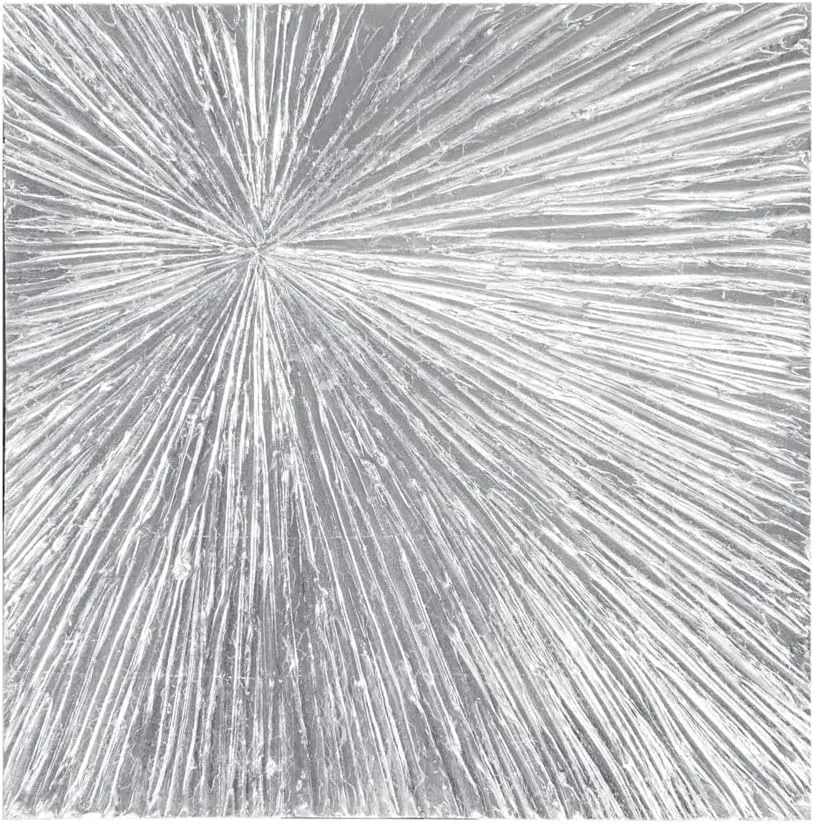 MADISON PARK SIGNATURE Sunburst Wall Art - Modern Resin Dimensional Radiant Color Hand Painted Home Décor Abstract Textured Silver 30" W x 30" H x 1.25" D