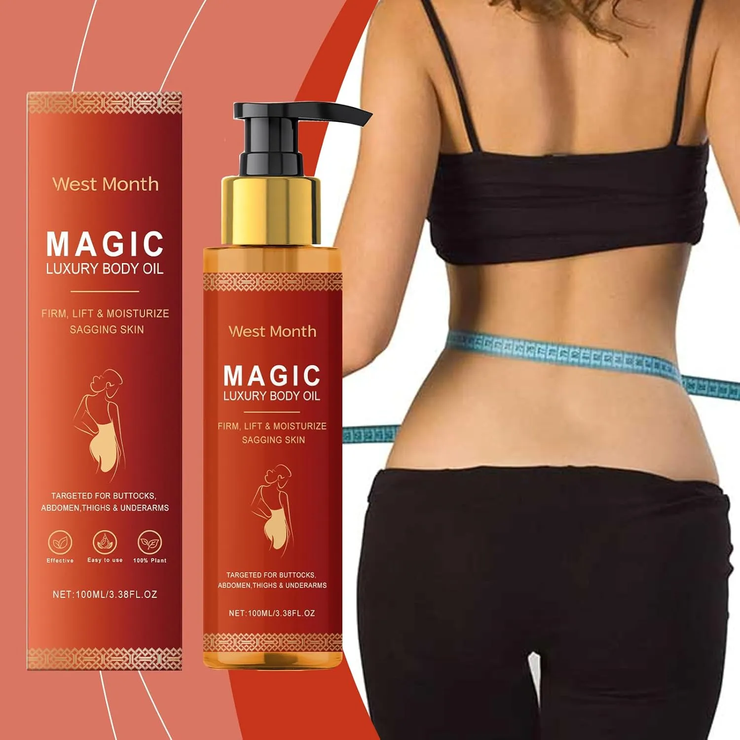 Magic Body Firming Oil,Hydrating and Firming Skin Luxury Body Oil for Arms with Vitamin E. (1)
