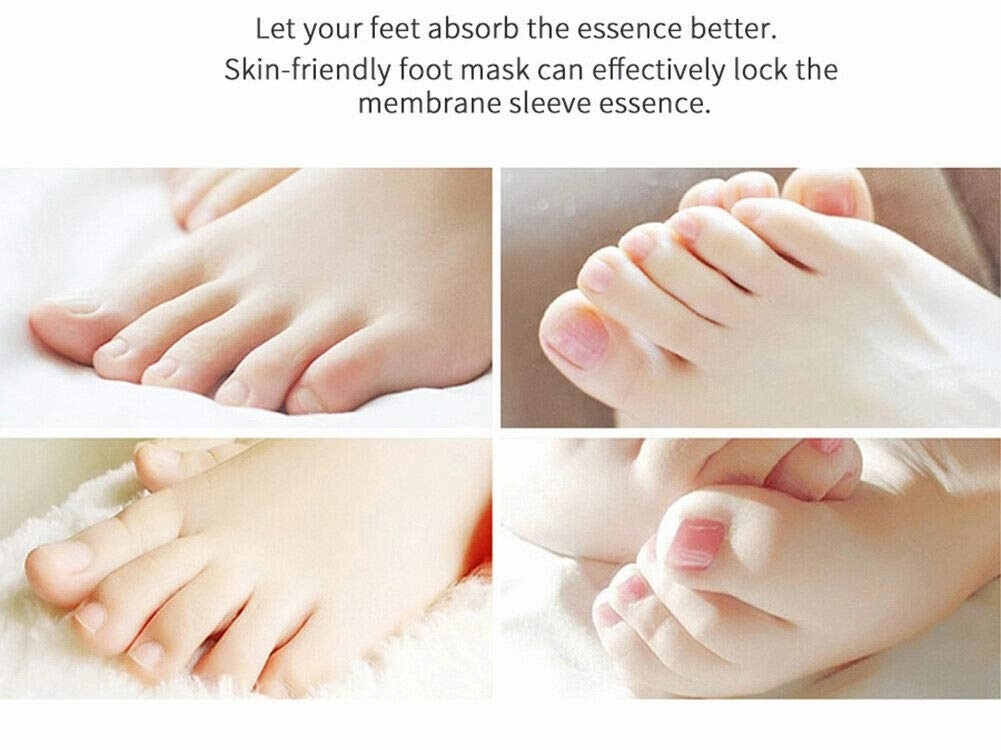 Magik Foot Peeling Mask Baby Soft Cracked Heels Remove Dead Skin Calluses (Peach, 4 Pairs)