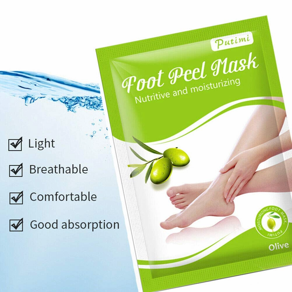 Magik Foot Peeling Mask Baby Soft Cracked Heels Remove Dead Skin Calluses (Peach, 4 Pairs)
