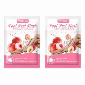 Magik Foot Peeling Mask Baby Soft Cracked Heels Remove Dead Skin Calluses (Peach, 4 Pairs)