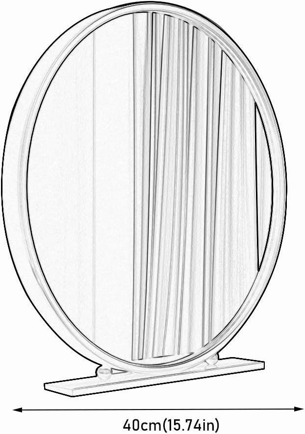 Magnifying Makeup Mirror Desk Free Standing Portable Magnification Vanity Make up Mirror for Shaving Traveling Beauty Mirror (White 40cm)