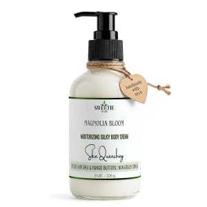 Magnolia Bloom Silky Body Cream for Dry Skin – Deep Hydration with Shea & Mango Butter – Lightweight, Non-Greasy Moisturizer for Smooth, Radiant Skin – 8oz
