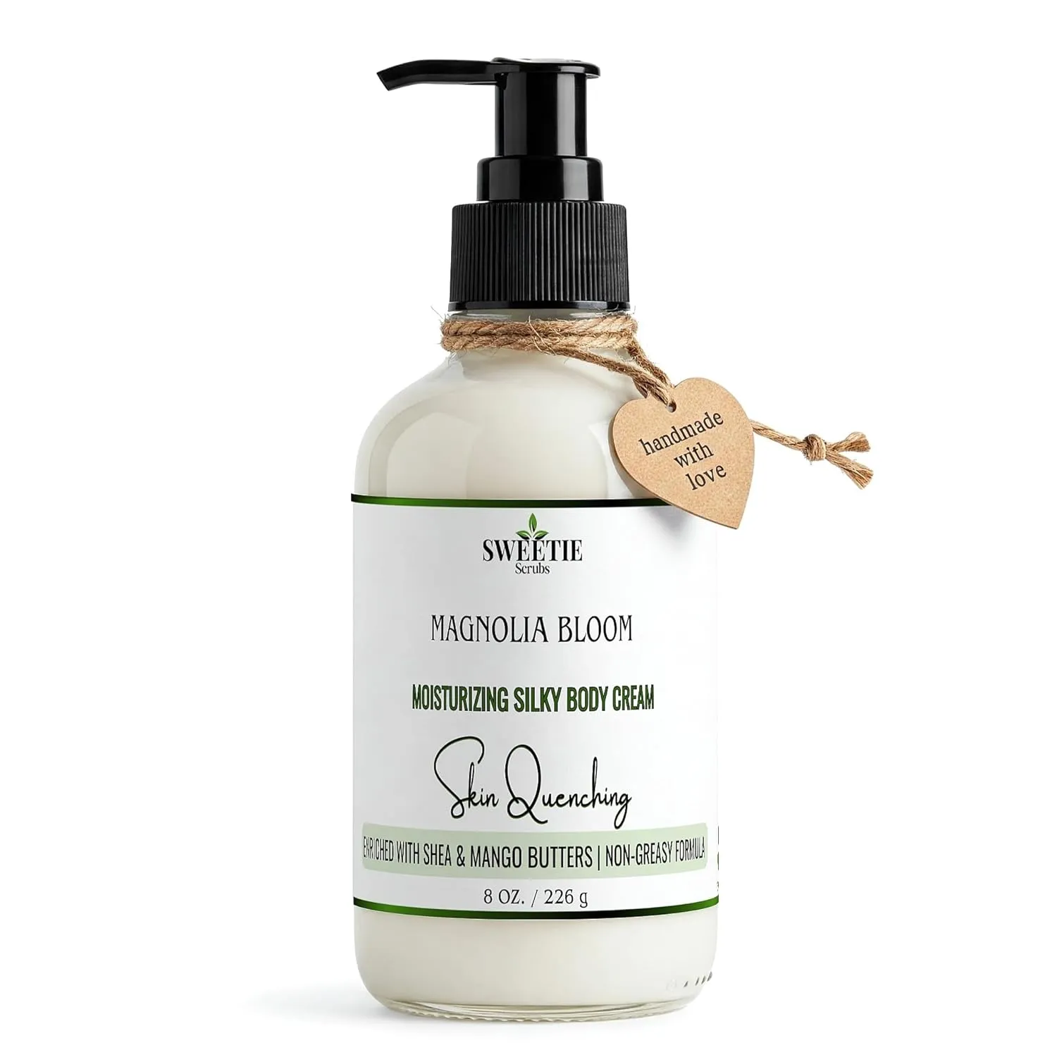 Magnolia Bloom Silky Body Cream for Dry Skin – Deep Hydration with Shea & Mango Butter – Lightweight, Non-Greasy Moisturizer for Smooth, Radiant Skin – 8oz