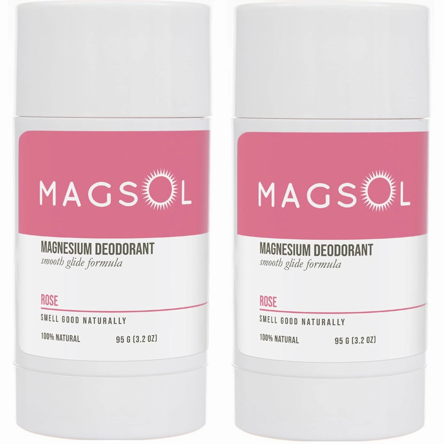 MAGSOL Natural Deodorant for Men, Aluminum Free Deodorant for Women (2 Pack) (Rose)