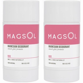 MAGSOL Natural Deodorant for Men, Aluminum Free Deodorant for Women (2 Pack) (Rose)