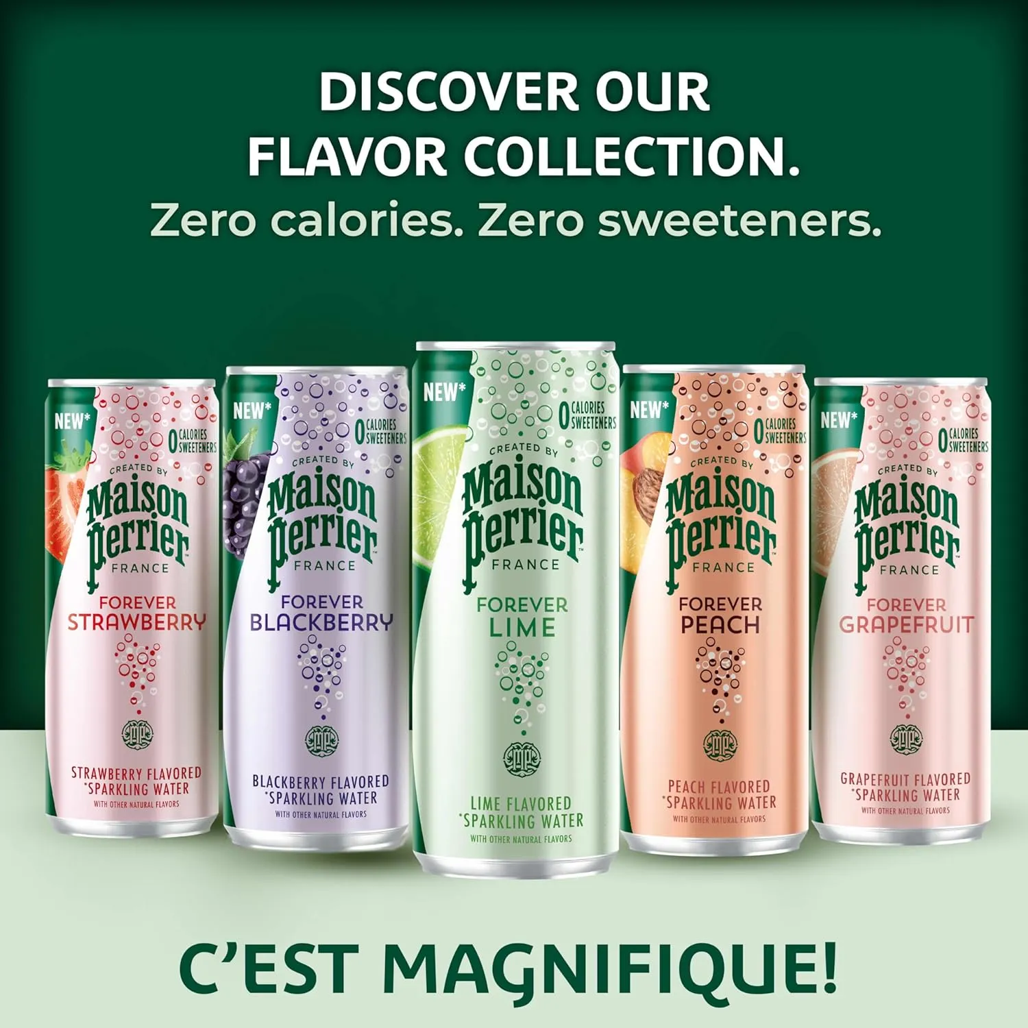 Maison Perrier Forever Strawberry Flavored Sparkling Water, 11.15 Fl Oz Cans, 8 Count, 3 Pack 267.6 fl oz