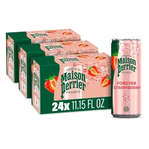 Maison Perrier Forever Strawberry Flavored Sparkling Water, 11.15 Fl Oz Cans, 8 Count, 3 Pack 267.6 fl oz