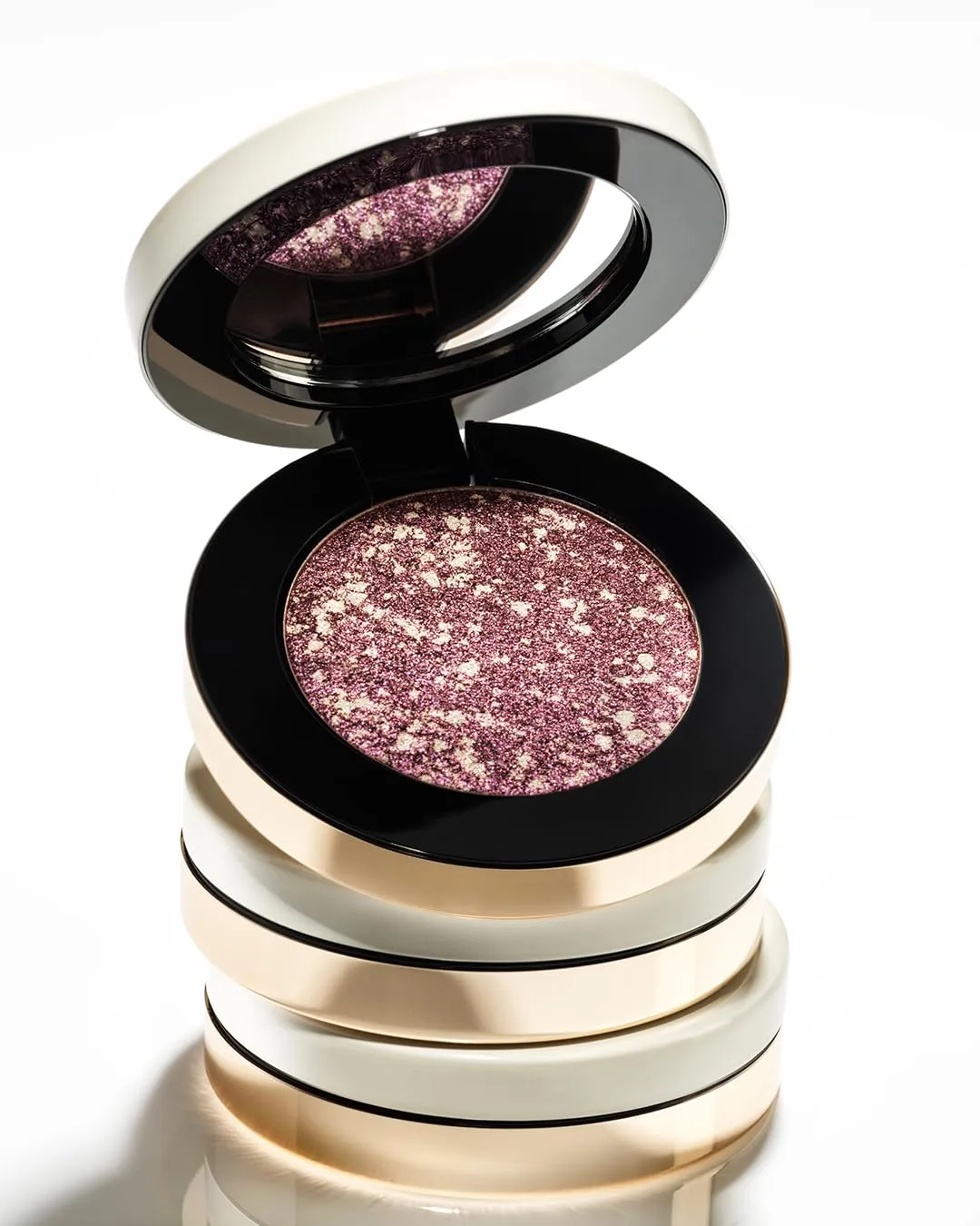 MAKE Beauty Multi-Chromatic Eye Shadow. Metal Reflecting Luminous Foil Finish Creamy, Buildable, Dimensional Long-wear, Crease-proof Powder Eyeshadow, Multichrome Shade - Purple Haze, Magenta