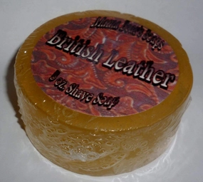 Mama Bear's Natural Shaving Soap with British Leather Fragrance