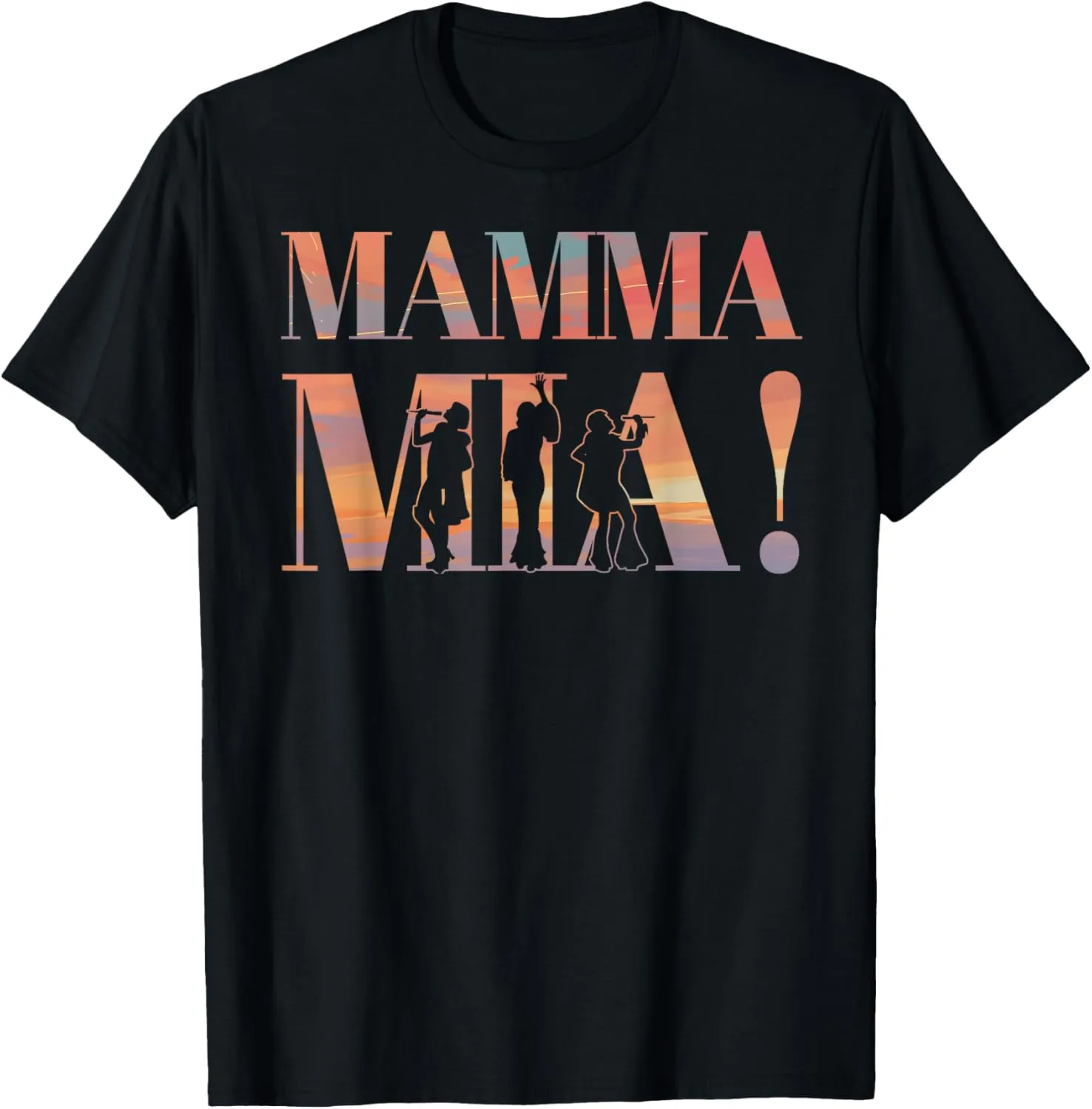 Mamma Mia Retro Disco Dancing Silhouette 70s Vibes T-Shirt