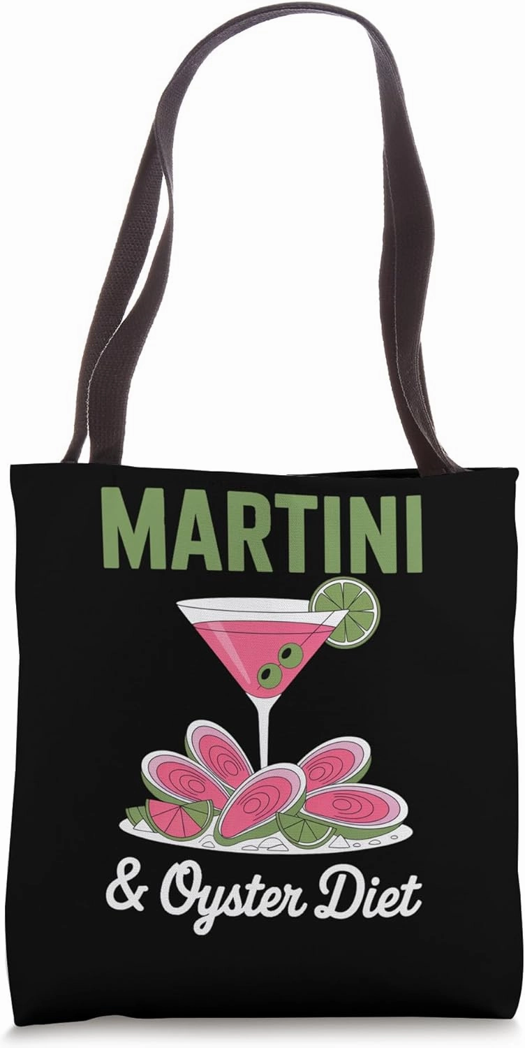Martini And Oysters Seafood Cocktail Design Diet Humor Tote Bag