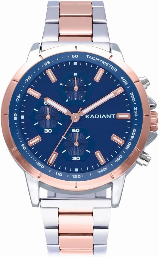 Mauricio Collection - Analog and Automatic Watch - Men's Wrist Watch - Gold Dial Bracelet Watch with Stainless Steel Strap - Size 44 mm - 5ATM, Multicoloured, Bracelet