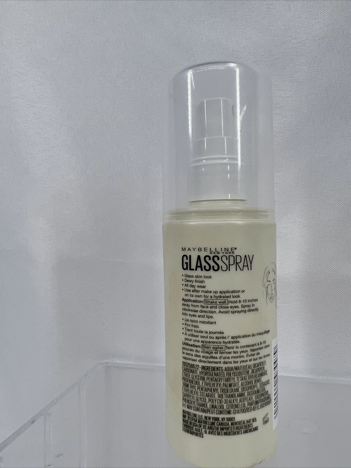 Maybelline Facestudio GLASS Makeup Finishing Spray Setting 3.4 oz. Full Size