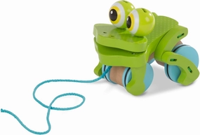 Melissa & Doug First Play Frolicking Frog Wooden Pull Toy - Developmental Duck Pull Toy For Toddlers Ages 1 
