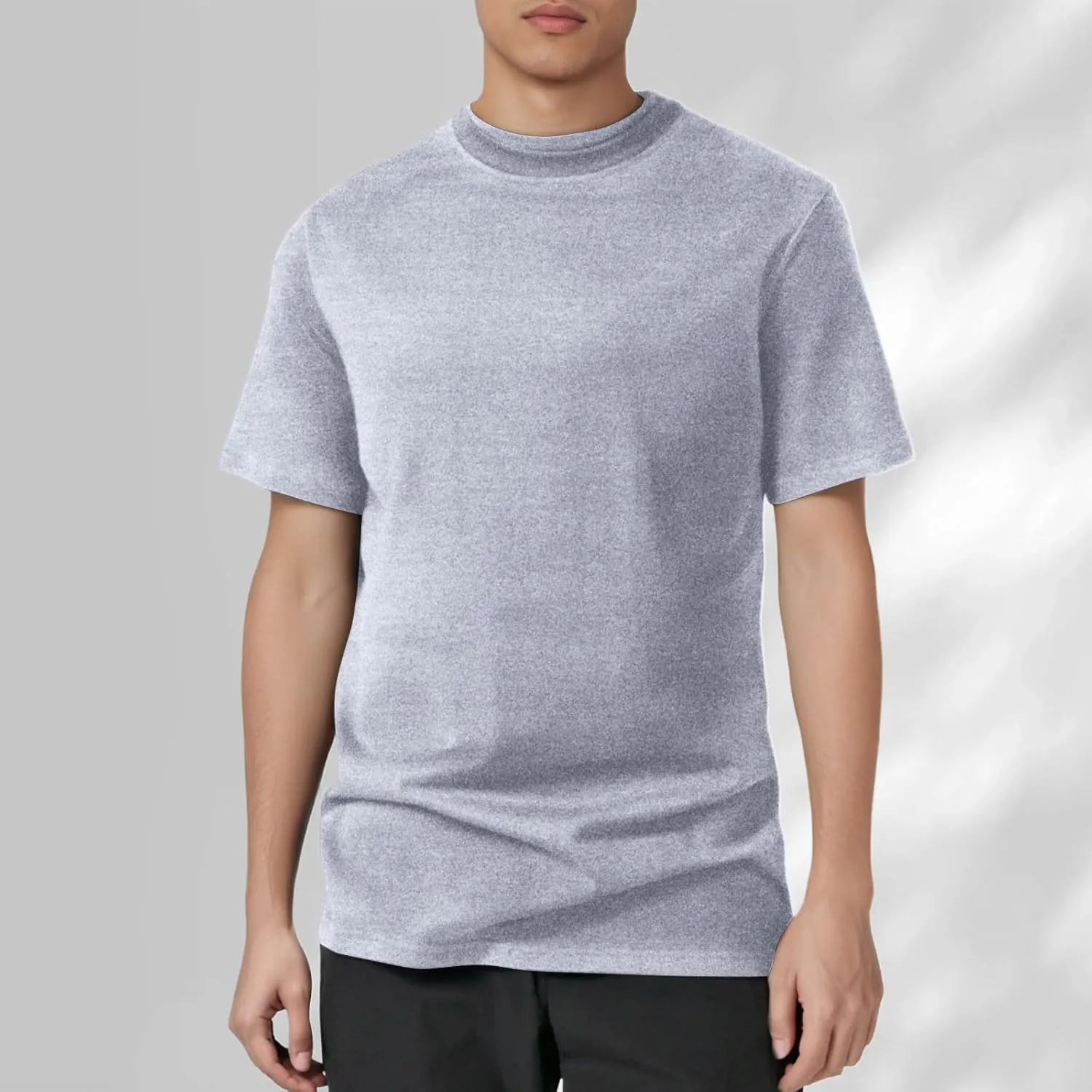 Men's T-Shirts,Mens Workout T Shirt Double Layer Neck Athletic Running Tee Comfy Outdoor Workout Short Sleeve