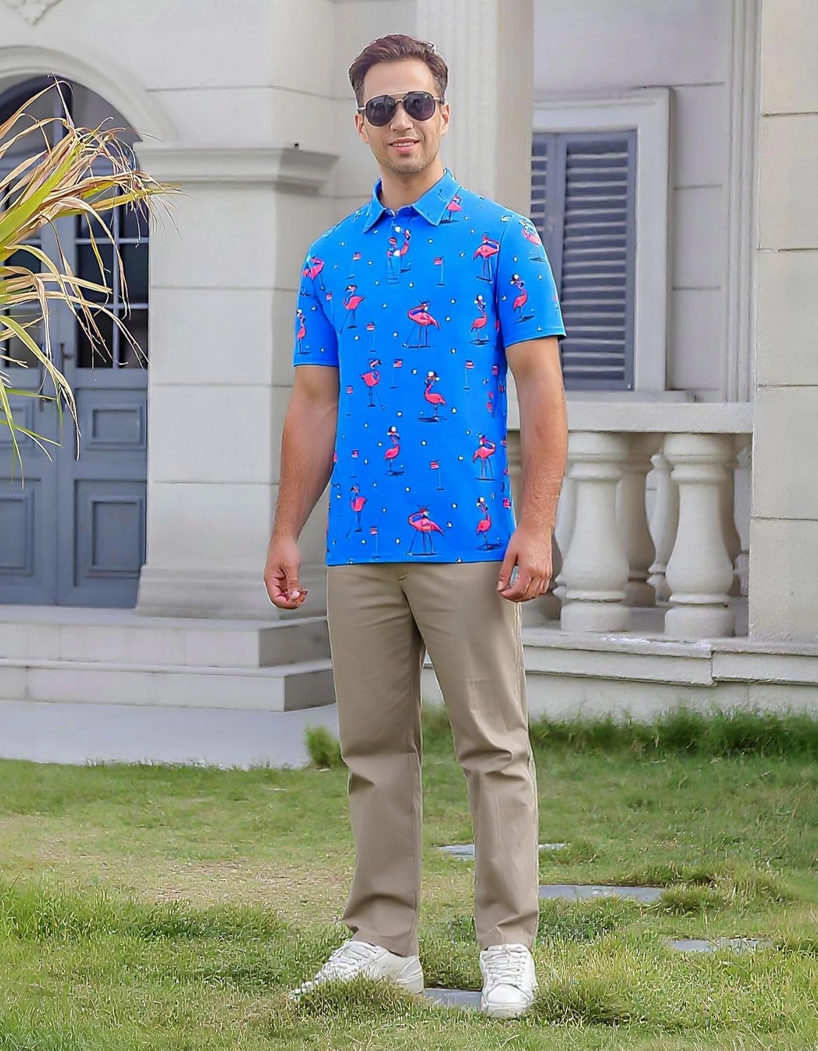 Mens Polo Golf Shirts Funny Graphics Shorts Sleeve Button Shirts