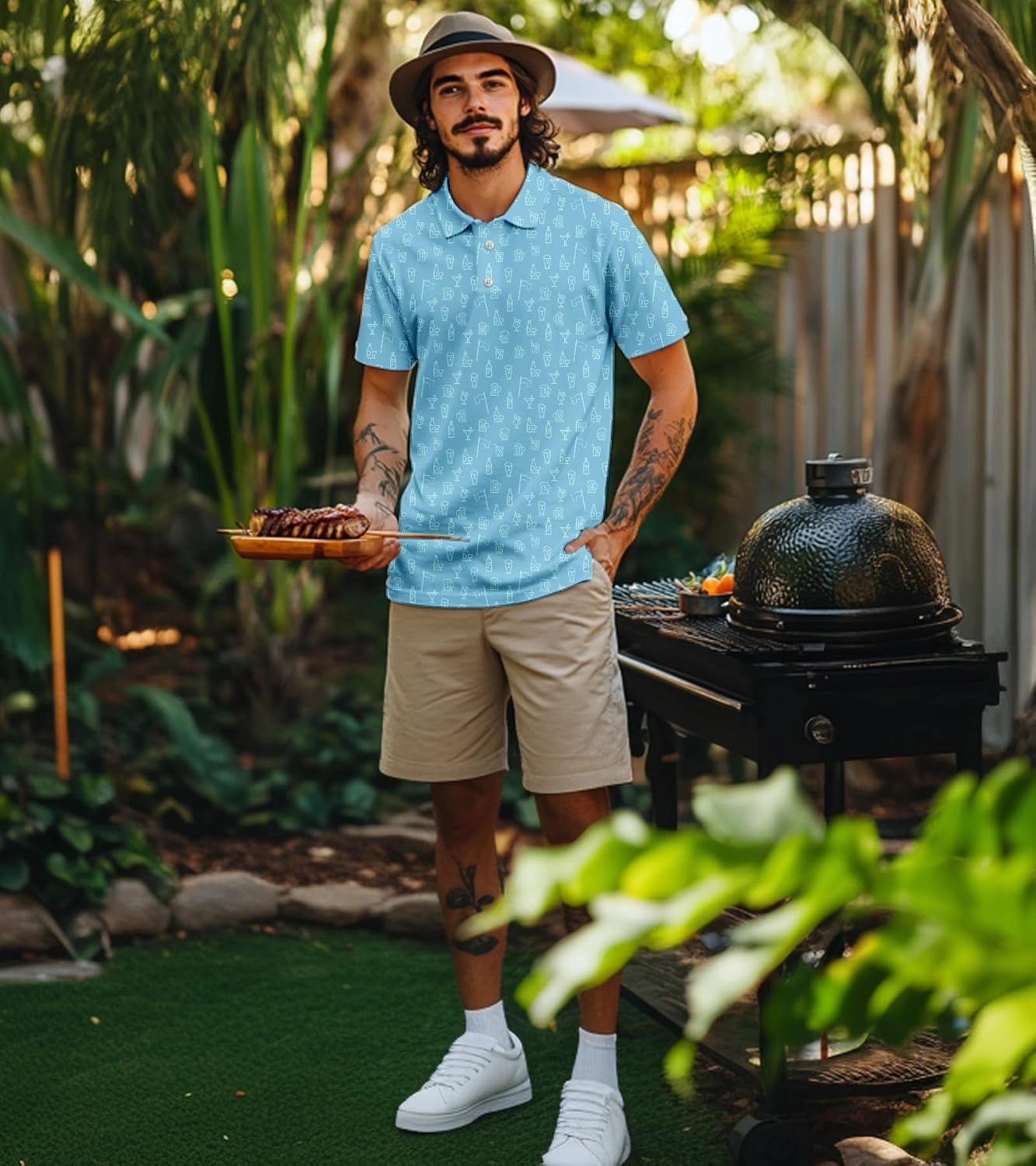 Mens Polo Golf Shirts Funny Graphics Shorts Sleeve Button Shirts