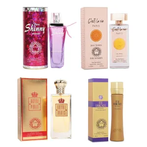 META-BOSEM Pure Shiny C'est La Vie Royal Paris Real Diamond, Fragrance for Women 4-Pc Collection Bottle, Eau de Parfum Natural Spray - Feminine Scent (Pack of 4) Each 3.4 Fl Oz, Total 13.6 Oz