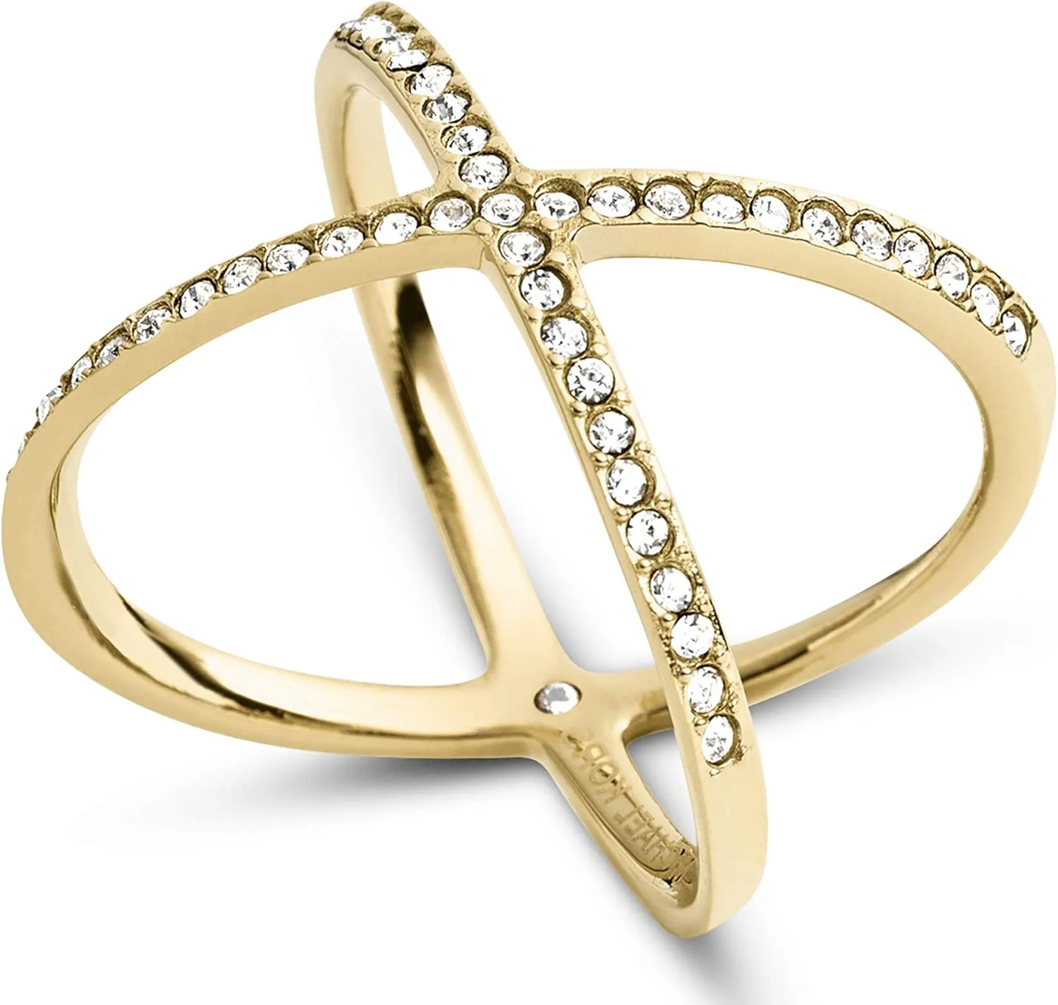 Michael Kors Stainless Steel and Pavé Crystal X Ring