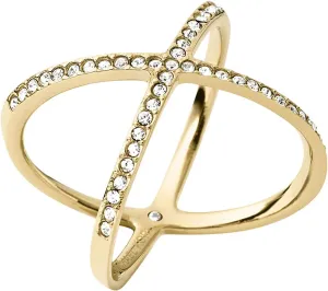 Michael Kors Stainless Steel and Pavé Crystal X Ring