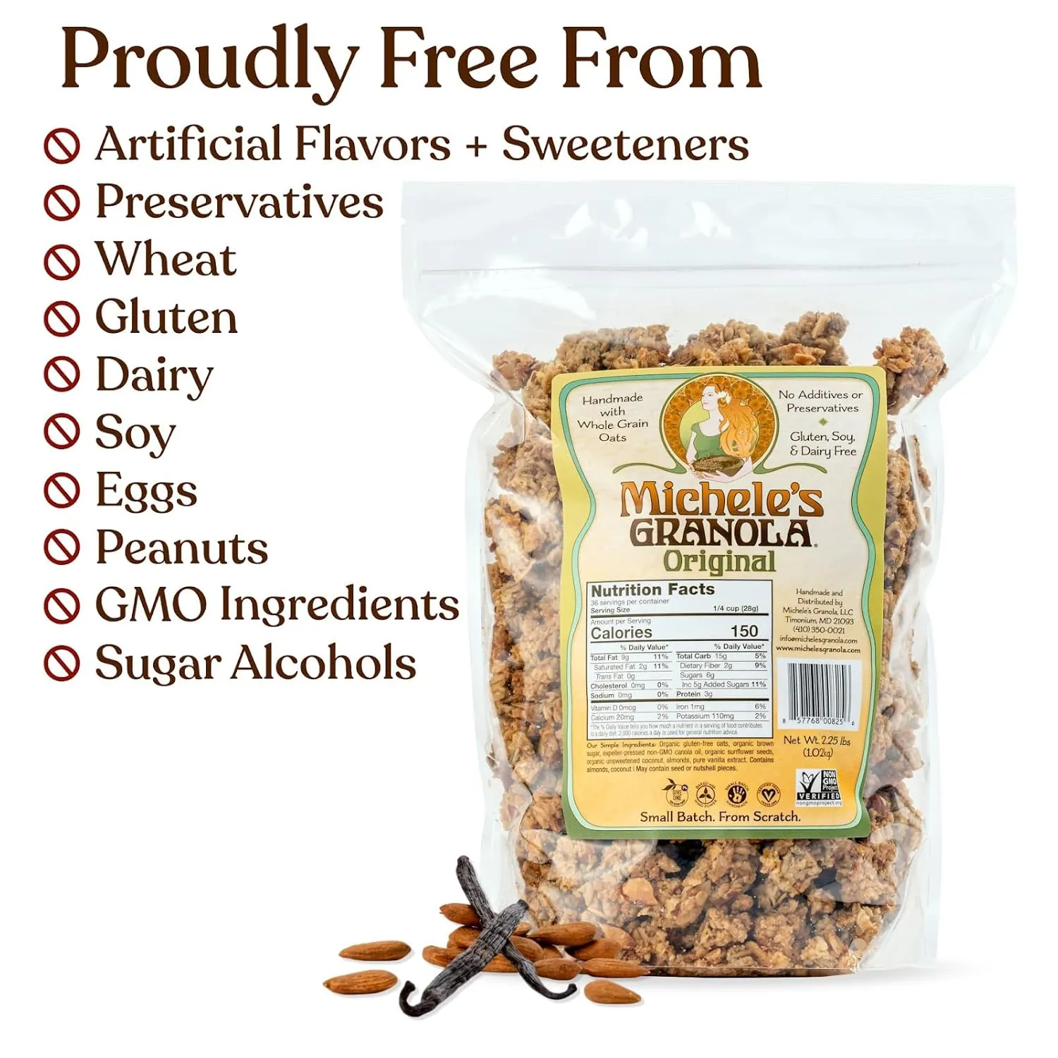 Michele's Granola Original, Gluten-Free & Non-GMO, 2.25 Pound Bulk Bag