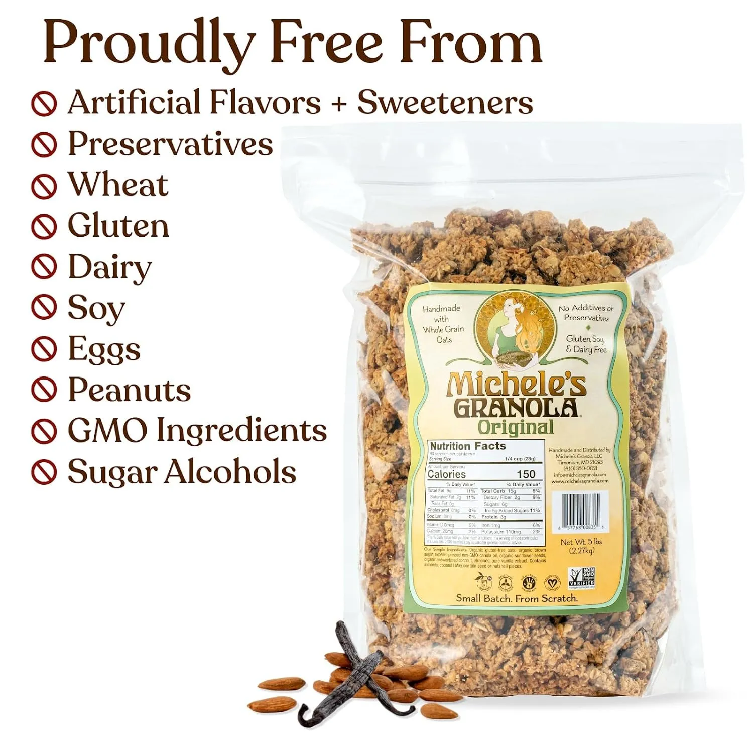 Michele's Granola Original, Gluten-Free & Non-GMO, 5 Pound Bulk Bag