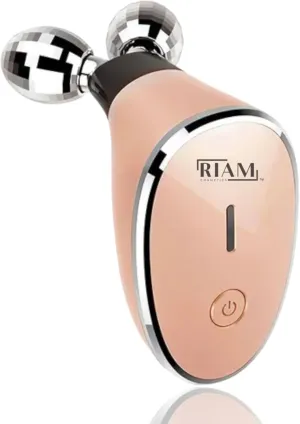 Microcurrent-Facial-Device, Microcurrent Facial Roller, Microcurrent Facial Massager, Skin Tightening, Face & Neck Roller, Anti-Aging Wrinkle, Skin Care Tools at Home, Glossy Gold