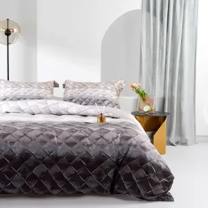 MILDLY 100% Egyptian Cotton Duvet Cover King, Gray Beige Geometric Pattern Comforter Cover Set 500TC Modern Abstract Reversible Ultra Soft & Breathable Unique Design Neutral Bedding Set (No Comforter)