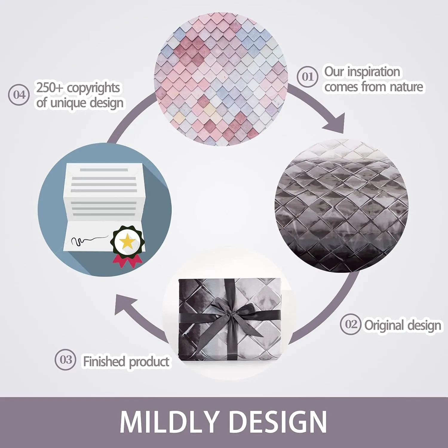 MILDLY 100% Egyptian Cotton Duvet Cover King, Gray Beige Geometric Pattern Comforter Cover Set 500TC Modern Abstract Reversible Ultra Soft & Breathable Unique Design Neutral Bedding Set (No Comforter)