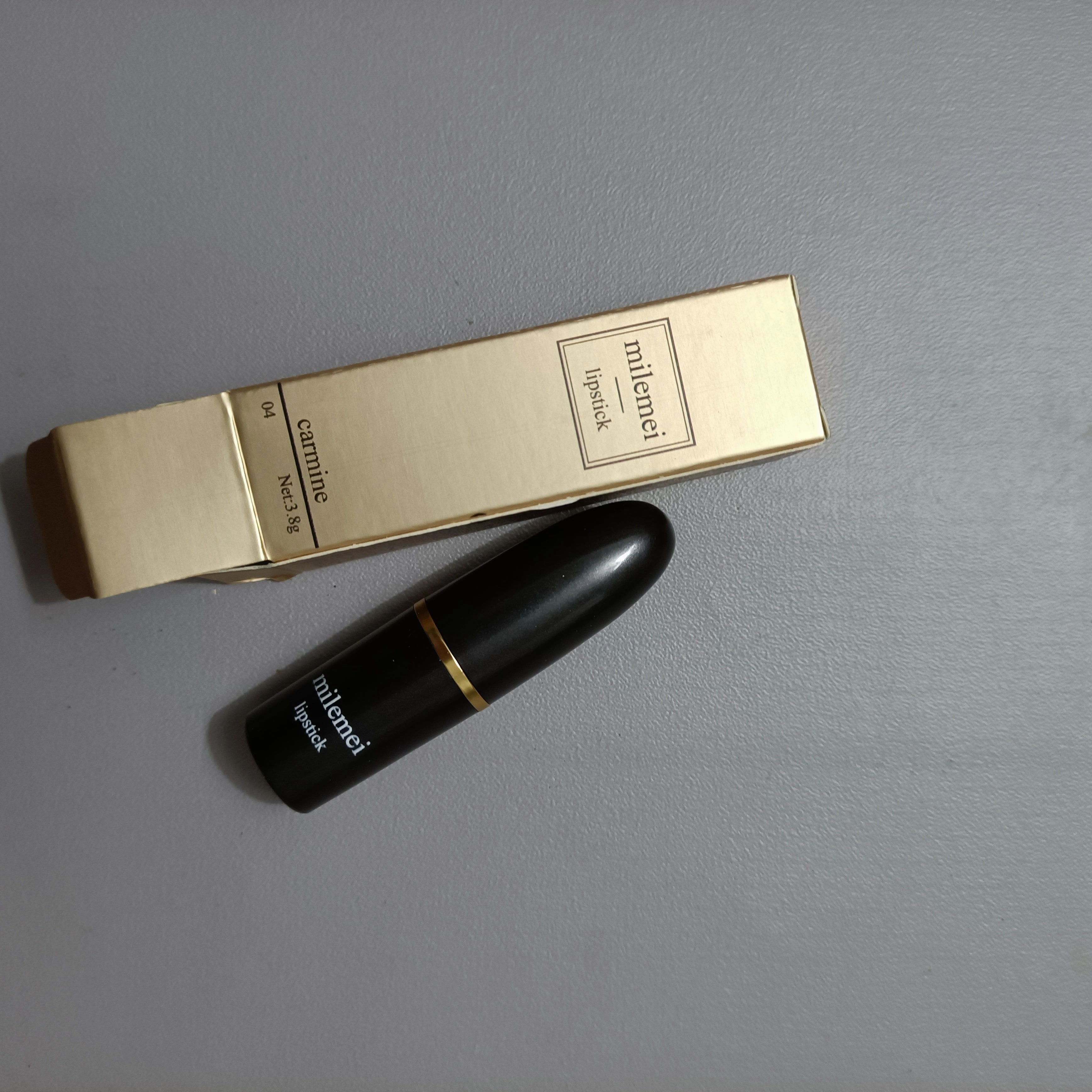 milemei Lipstick, 24 Hour Long Wear Smudge Proof Lip Stain 04 Lipstick, Bean Paste Red Brown, 0.12oz