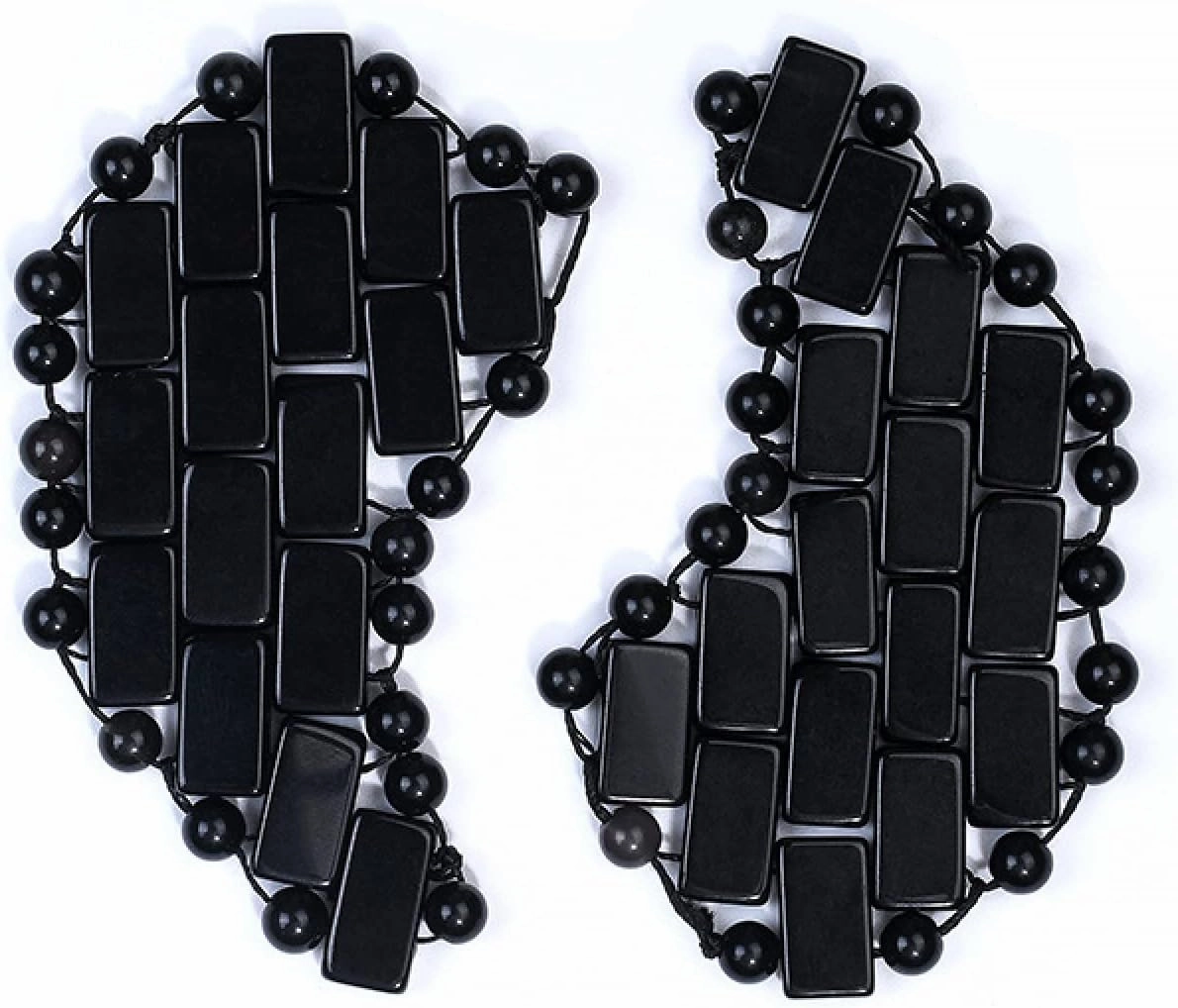 Mini Rose Quartz Eye Mask Natural Jade Cool Eye Mask For Facials Puffy Eyes Dry Eyes,Moon Black 2pcs