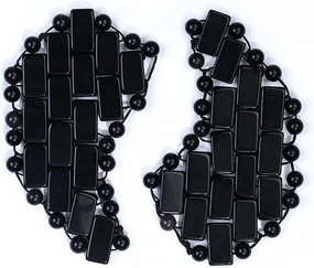 Mini Rose Quartz Eye Mask Natural Jade Cool Eye Mask For Facials Puffy Eyes Dry Eyes,Moon Black 2pcs