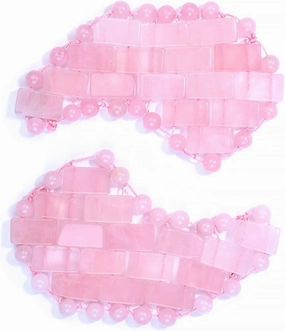 Mini Rose Quartz Eye Mask Natural Jade Cool Eye Mask For Facials Puffy Eyes Dry Eyes,Moon Pink 2pcs