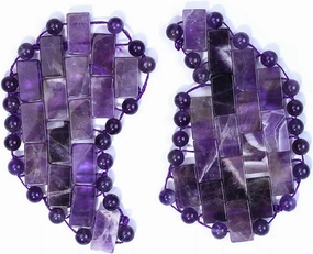 Mini Rose Quartz Eye Mask Natural Jade Cool Eye Mask For Facials Puffy Eyes Dry Eyes,Moon Purple 2pcs
