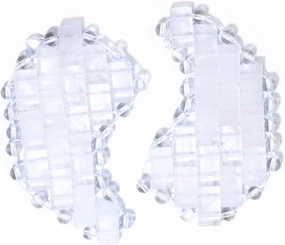 Mini Rose Quartz Eye Mask Natural Jade Cool Eye Mask For Facials Puffy Eyes Dry Eyes,Moon White 2pcs