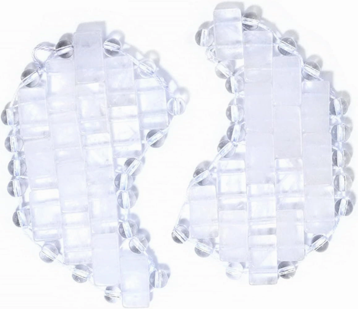 Mini Rose Quartz Eye Mask Natural Jade Cool Eye Mask For Facials Puffy Eyes Dry Eyes,Moon White 2pcs