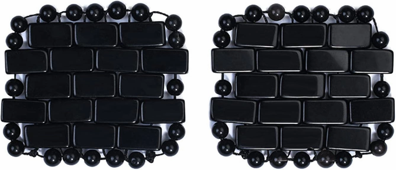 Mini Rose Quartz Eye Mask Natural Jade Cool Eye Mask For Facials Puffy Eyes Dry Eyes,Square Black 2pcs