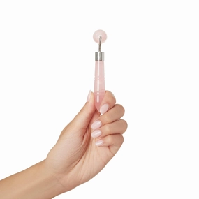 Mini Rose Quartz Roller for Face - Improves Skin Tone and Blood Circulation - Skin Care Face Roller Reduces Under-Eye Puffiness and Dark Circles (Pack of 2)