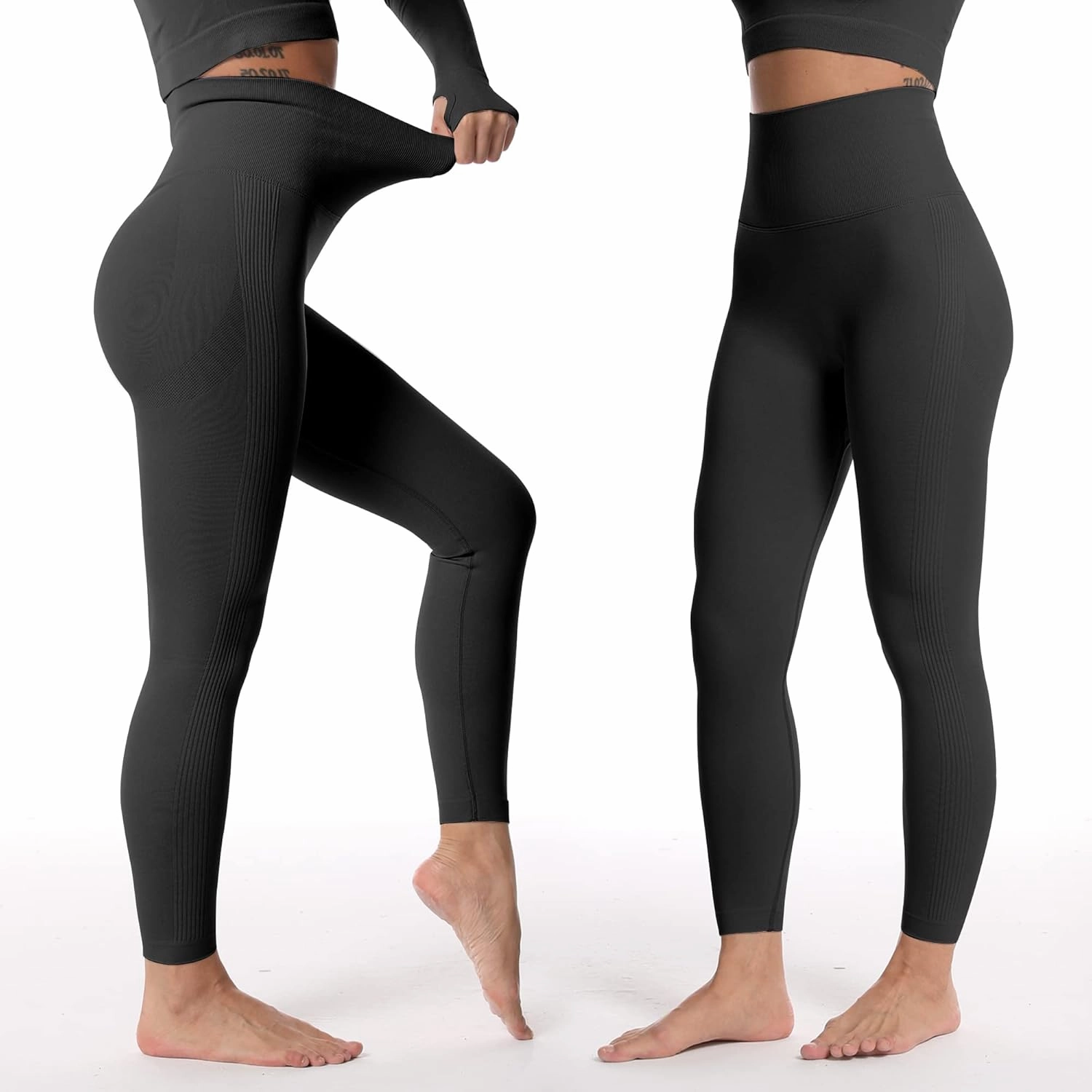 MOHUACHI Women Scrunch Butt Lifting Leggings for Women Seamless High Waisted Workout Yoga Pants Gym Booty Tights
