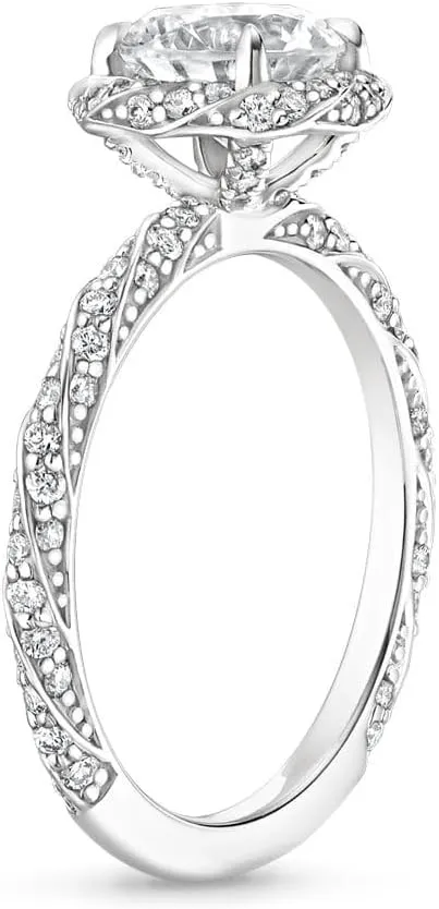 Moissanite Diamond Wedding Ring, Main Stone 3 CT, Round/Oval/Cushion/Princess/Asscher/Radiant Shape, Sterling Silver Bridal Rings for Her