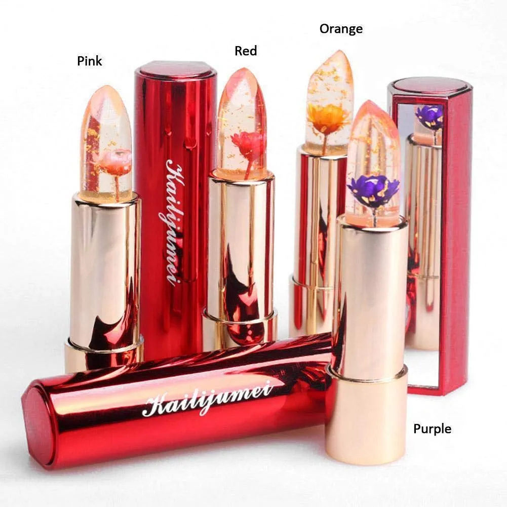 Moisturizer lipsticks Lips Care Surplus Bright Flower Jelly Lipstick 4g x 4 PCS SET
