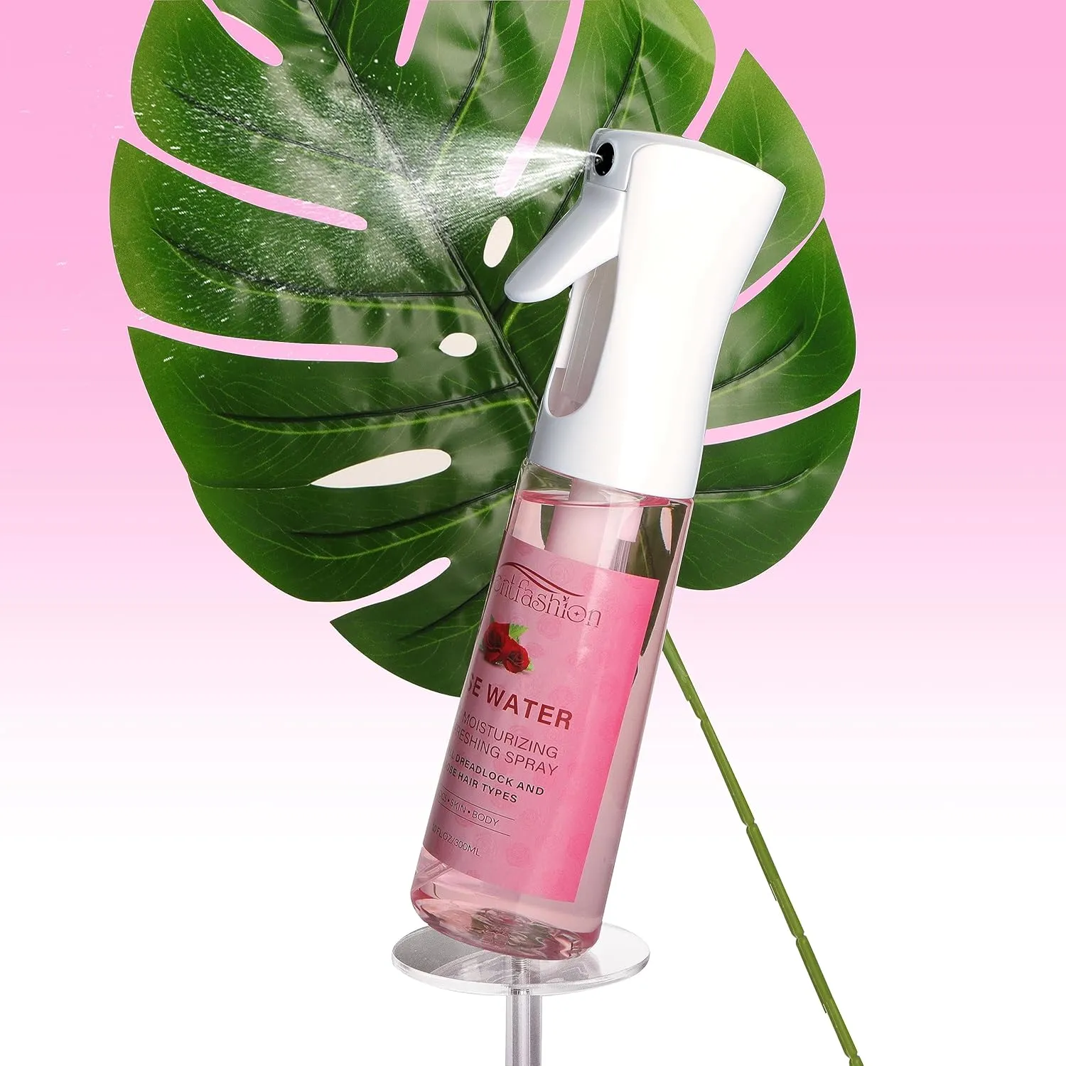 Moisturizing Refreshing Spray for Locs- Rose Water Hair Scalp Moisturizer, Castor Oil- Natural Loc Care and Maintenance (Rose, 10 Fl oz)
