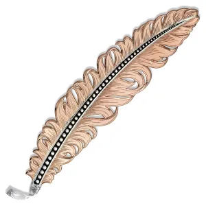 Montana Silversmiths Classic Hat Feather Rose Gold Black Vein