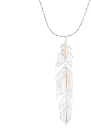 Montana Silversmiths Western Lifestyle Feather Necklace (Rose Gold Plume)