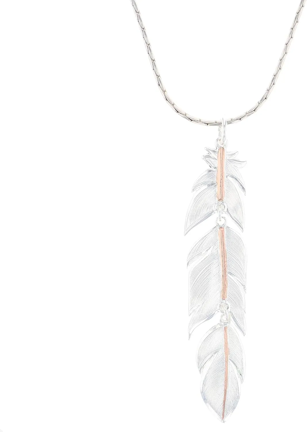 Montana Silversmiths Western Lifestyle Feather Necklace (Rose Gold Plume)