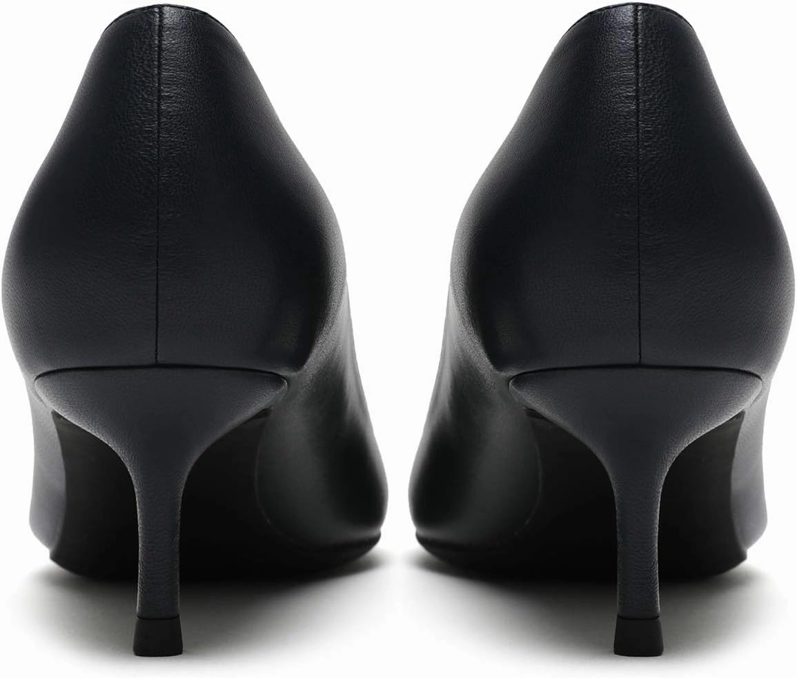 MOOMMO Kitten Heel Pumps Pointed Toe Satin Slip On 2 Inch Mid Heel Dress Shoes Classic Work Pumps for Office Ladies Wedding Bridal Party 4-13 M US