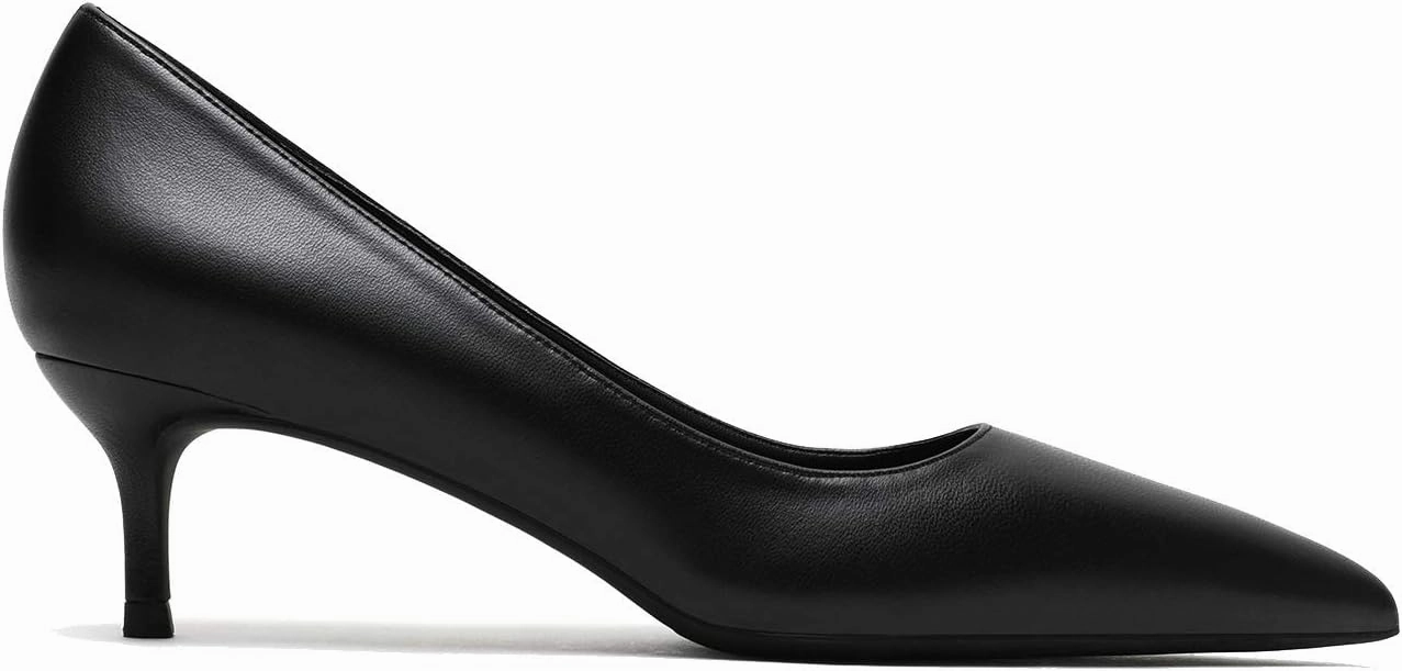 MOOMMO Kitten Heel Pumps Pointed Toe Satin Slip On 2 Inch Mid Heel Dress Shoes Classic Work Pumps for Office Ladies Wedding Bridal Party 4-13 M US